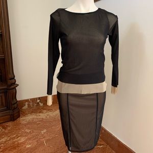 skirt and top , black and beige , size M
